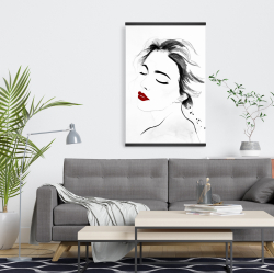Magnétique 20 x 30 - Portrait de dame sereine en noir