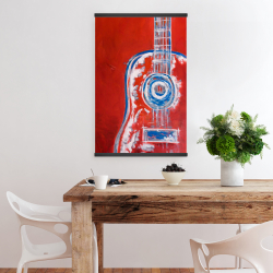 Magnetic 20 x 30 - Modern red abstract guitar