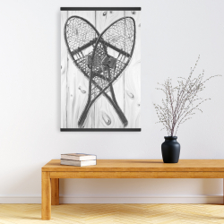 Magnetic 20 x 30 - Vintage monochrome wood snowshoes