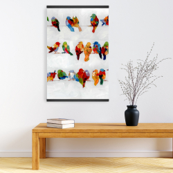 Magnetic 20 x 30 - A lot of colorful birds on a wire