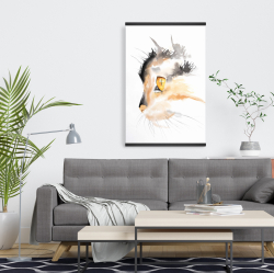 Magnétique 20 x 30 - Profil d'un chat à l'aquarelle