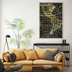 Magnetic 20 x 30 - Black and marine world map globe
