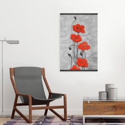 Magnétique 20 x 30 - Grandes fleurs rouges