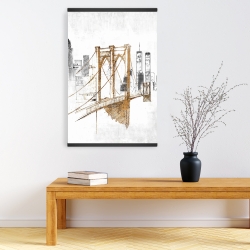 Magnetic 20 x 30 - Brooklyn bridge blurry sketch