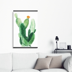 Magnetic 20 x 30 - Watercolor paddle cactus with flower