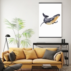 Magnétique 20 x 30 - Baleine bleue aquarelle