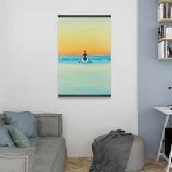 Magnetic 20 x 30 - A surfer swimming by dawn