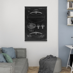 Magnetic 20 x 30 - Black blueprint of a foot ball