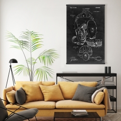Magnétique 20 x 30 - Schéma noir d'un casque de football
