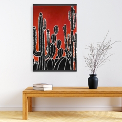 Magnétique 20 x 30 - Grand cactus noir