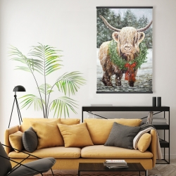 Magnetic 20 x 30 - Highland christmas cow