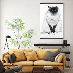 Magnetic 20 x 30 - Blue eyes fluffy siamese cat