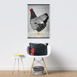 Magnetic 20 x 30 - Black and white wyandotte hen