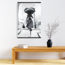 Magnetic 20 x 30 - Woman running in the rain
