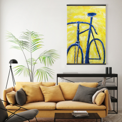 Magnetic 20 x 30 - Blue bike on yellow background