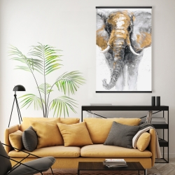 Magnétique 20 x 30 - éléphant doré