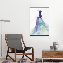 Magnetic 20 x 30 - Abstract peacock in watercolor