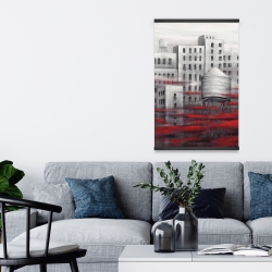 Magnetic 20 x 30 - Gray city with red clouds