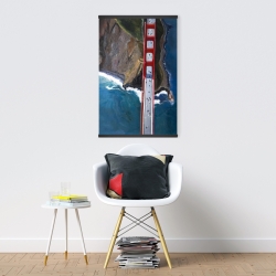 Magnetic 20 x 30 - Overhead view of the golden gate and mountains