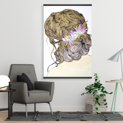 Magnetic 28 x 42 - Blond woman from behind with flowers
