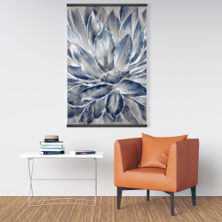 Magnetic 28 x 42 - Blue and gray flower