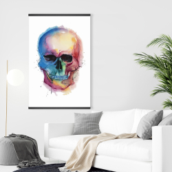 Magnétique 28 x 42 - Crâne coloré aquarelle