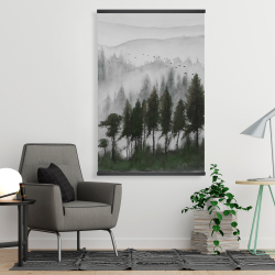 Magnetic 28 x 42 - Mountains landscape in dark watercolor