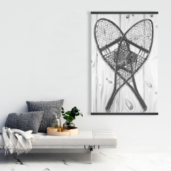 Magnetic 28 x 42 - Vintage monochrome wood snowshoes