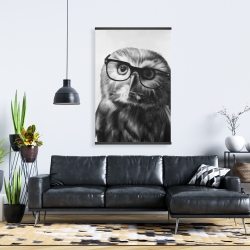 Magnetic 28 x 42 - Northern saw-whet owl with glasses