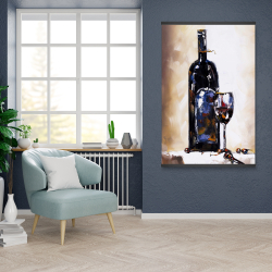 Magnetic 28 x 42 - Bottle and a glass of red wine