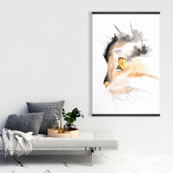 Magnétique 28 x 42 - Profil d'un chat à l'aquarelle
