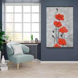 Magnétique 28 x 42 - Grandes fleurs rouges