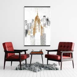 Magnetic 28 x 42 - Blurry sketch style cityscape