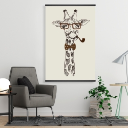 Magnétique 28 x 42 - Drôle de girafe avec pipe
