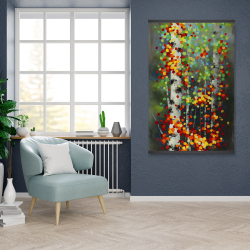 Magnetic 28 x 42 - Colorful dotted leaves birches