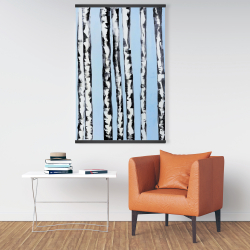 Magnetic 28 x 42 - Birches on a blue background