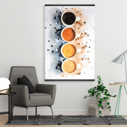 Magnetic 28 x 42 - Four cups of coffee with paint splash