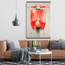 Magnetic 28 x 42 - Small red moped