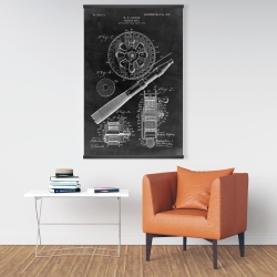 Magnétique 28 x 42 - Schéma noir d'un moulinet de pêche