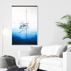 Magnétique 28 x 42 - Bateau blanc sur eau d'un bleu profond