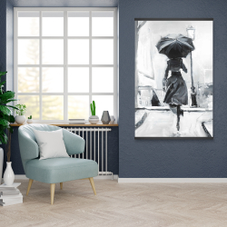 Magnetic 28 x 42 - Woman running in the rain