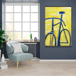 Magnetic 28 x 42 - Blue bike on yellow background