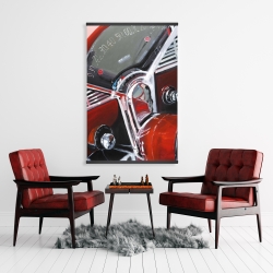 Magnétique 28 x 42 - Tableau de bord de voiture rouge vintage