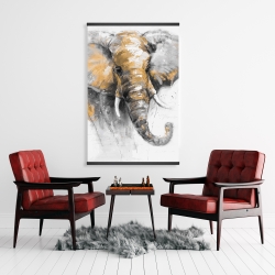Magnétique 28 x 42 - Magnifique éléphant doré