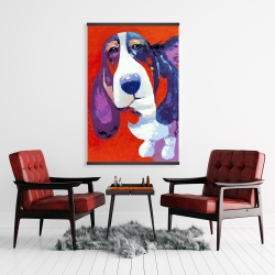 Magnetic 28 x 42 - Abstract colorful basset dog