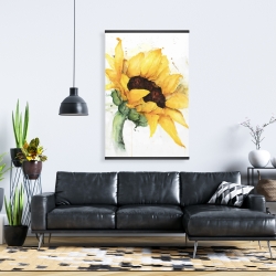 Magnetic 28 x 42 - Watercolor sunflower with paint splash
