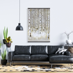 Magnétique 28 x 42 - Forêt de bouleaux en hiver