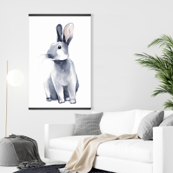 Magnetic 28 x 42 - Gray curious rabbit