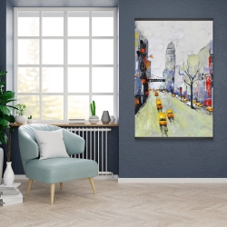 Magnetic 28 x 42 - Gray street with yellow and red accents