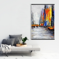 Magnetic 28 x 42 - Color spotted street with taxis